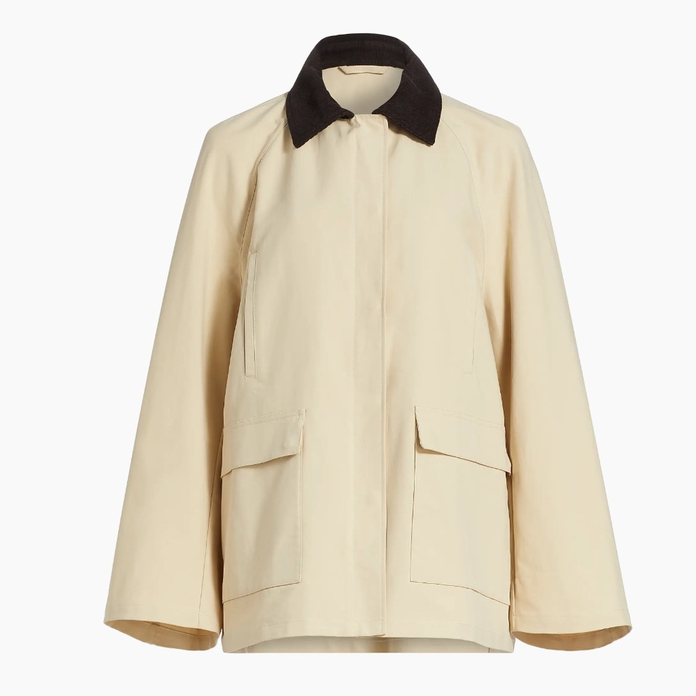 Toteme Corduroy-Trimmed Coated-Canvas Spring Jacket